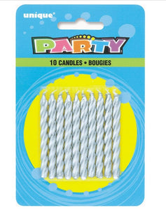 10 Birthday Candles | Silver