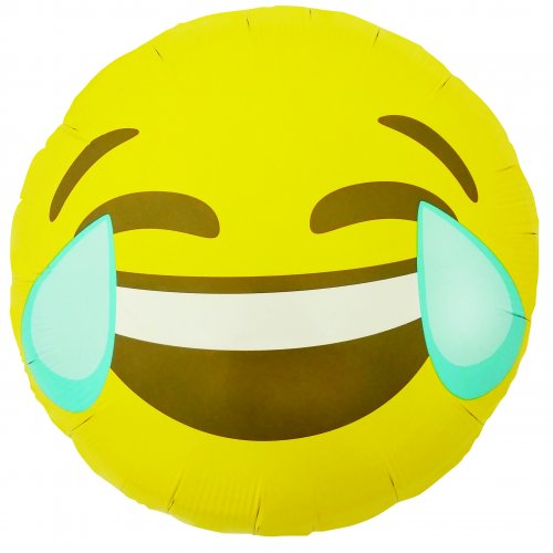 Foil Round Crying Laughing Emoji Balloon | 18"