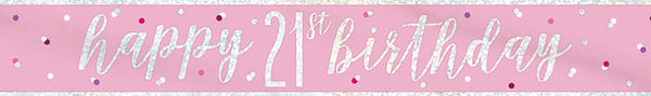 Glitz Pink Birthday Banners | 9ft
