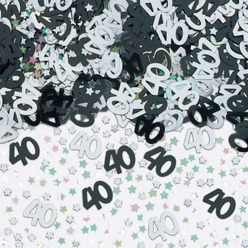 Black & Silver 'Numbers' Birthday Confetti