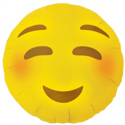 Foil Round Blushing Emoji Balloon | 18"