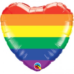 Foil Shape Rainbow Heart Balloon  | 18"