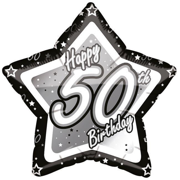 Foil Star Black Milestone Birthday Balloons | 18"