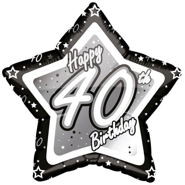 Foil Star Black Milestone Birthday Balloons | 18"