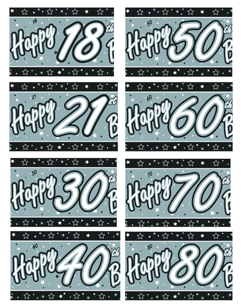 Black & Silver 'Age' Birthday Banners | 5ft
