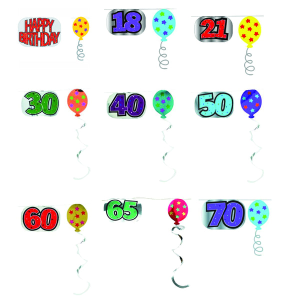 'Age' Birthday Garlands | 10ft