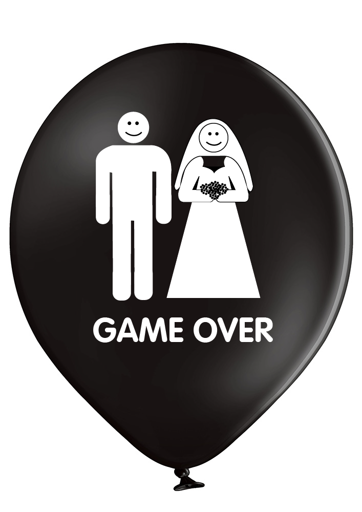 'Game Over' Latex Wedding/Divorce Balloons