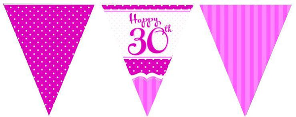 Pink 'Age' Birthday Paper Bunting | 12ft