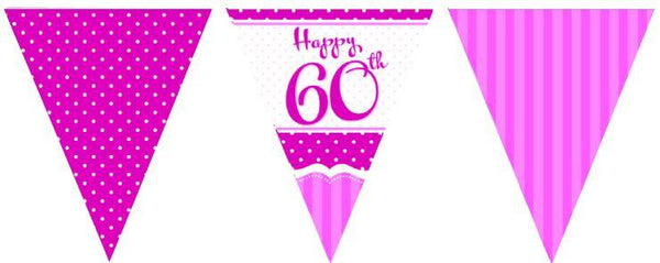 Pink 'Age' Birthday Paper Bunting | 12ft
