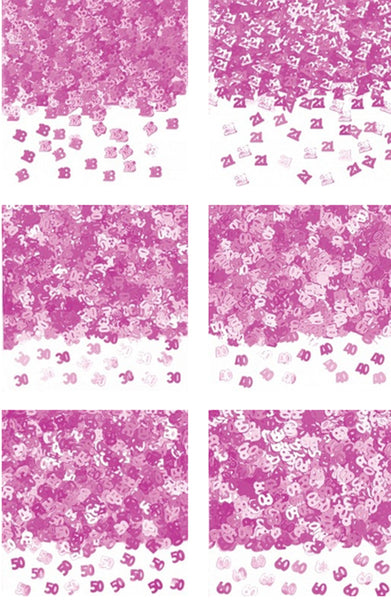 Pink 'Numbers' Birthday Confetti