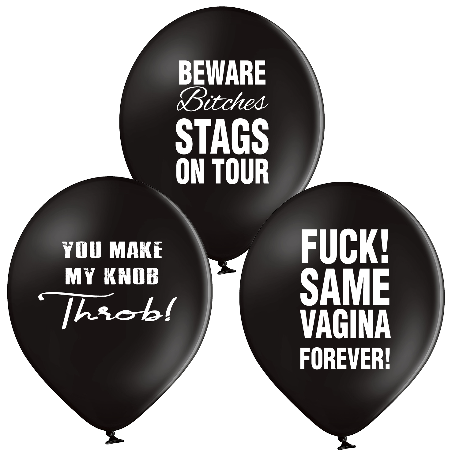 'Stags On Tour - FUCK!' Latex Stag Do Balloons Set