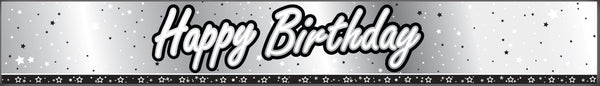 Black & Silver Birthday Foil Banner | 9ft