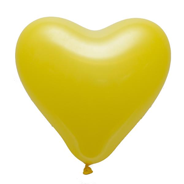 Latex Heart Yellow Balloons | 12"