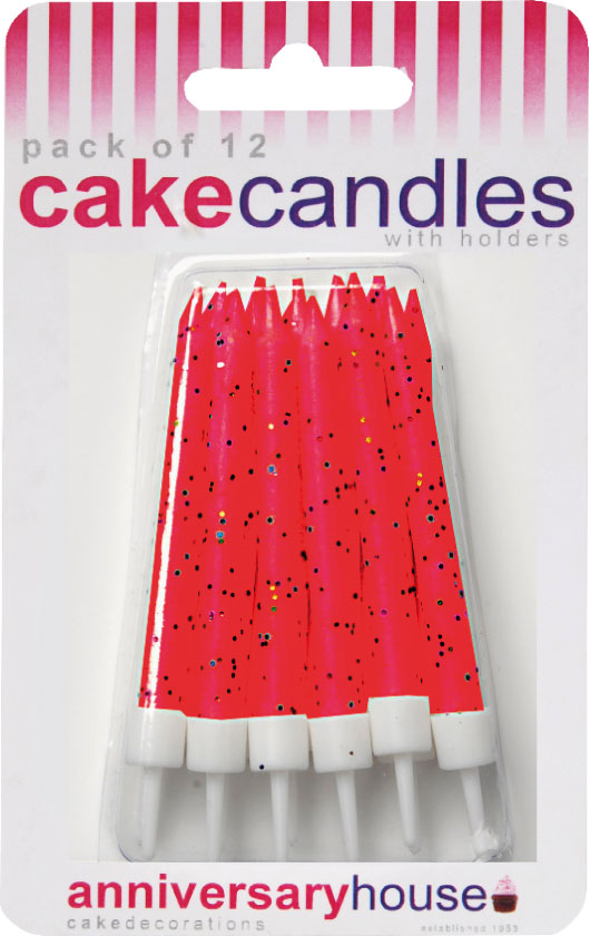 12 Birthday Candles Red