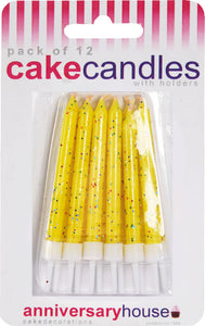 12 Birthday Candles Yellow
