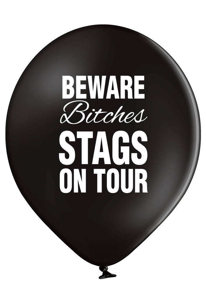 'Beware Bitches Stags On Tour' Latex Stag Do Balloons