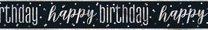 Glitz Black Birthday Banners | 9ft