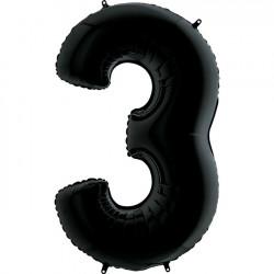 Foil Numbers Metallic Black Balloons | 26"