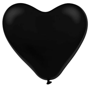 Latex Heart Black Balloons | 12"
