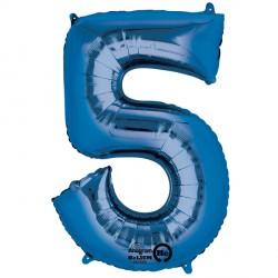 Foil Numbers Metallic Blue Balloons | 16"