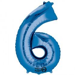 Foil Numbers Metallic Blue Balloons | 16"