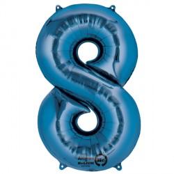 Foil Numbers Metallic Blue Balloons | 34"