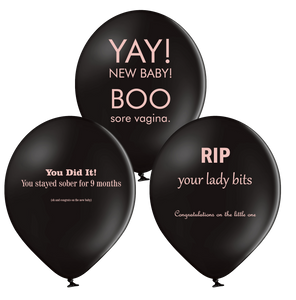BOO! Sore Vagina! New Baby/Birth Latex Balloons Set