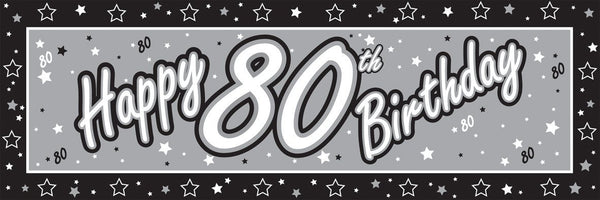 Black & Silver 'Age' Birthday Banners | 5ft