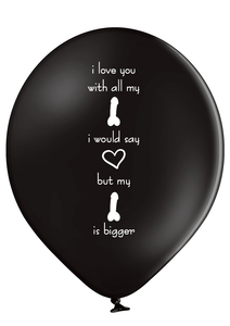 'I Love You With All My Willy' Latex Valentines/Anniversary Balloons