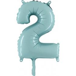 Foil Numbers Pastel Blue Balloons | 14"