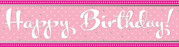 Pink Birthday Foil Banner | 9ft