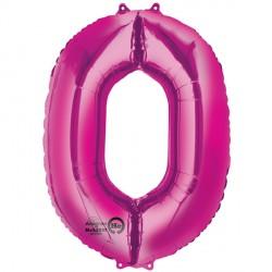 Foil Numbers Metallic Pink Balloons | 16"