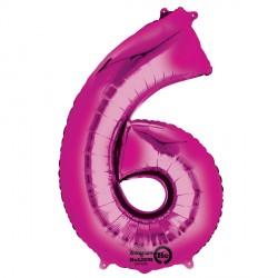 Foil Numbers Metallic Pink Balloons | 34"