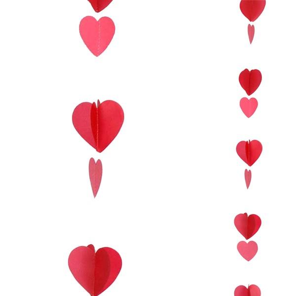 Red And White Hearts Balloon Tail | 1.2m