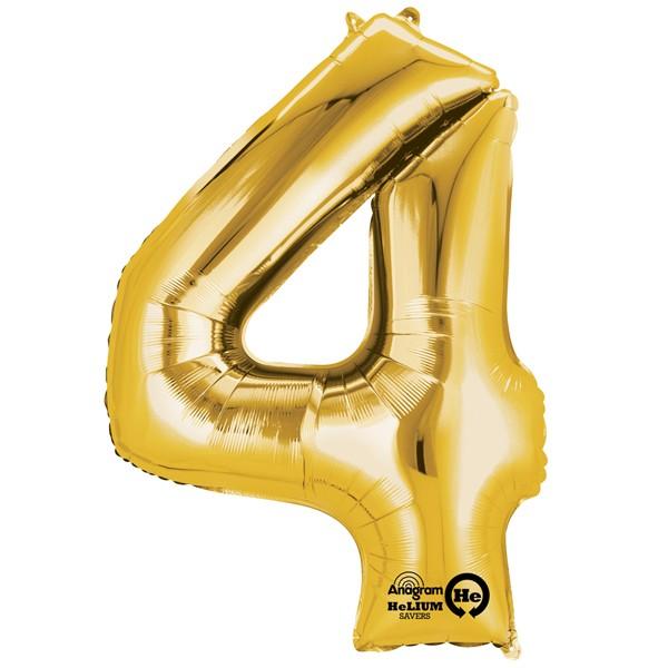 Foil Numbers Metallic Gold Balloons | 16"