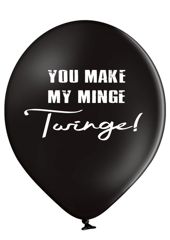'You Make My Minge Twinge' Rude Valentines Balloons